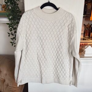 Talbots White Cable Knit Sweater